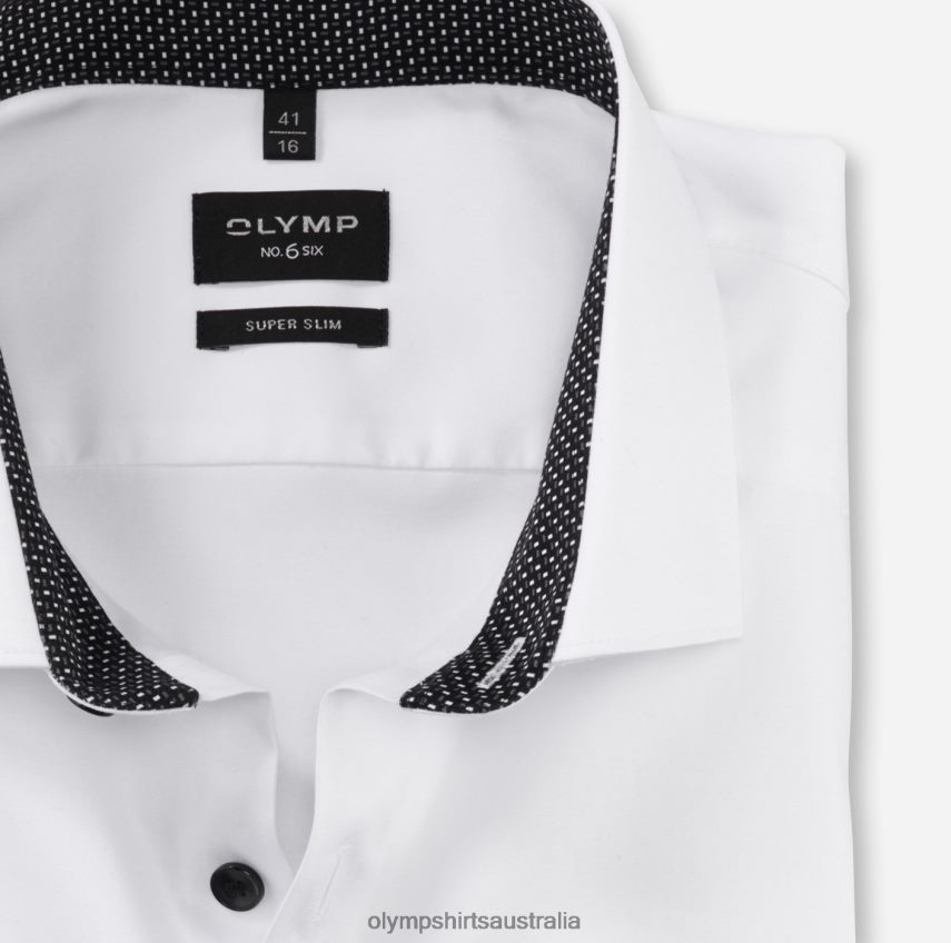 Clothing AU OLYMP No. Six Super Slim, Business Shirt, Long Sleeve Extra Long, Modern Kent, White T8882J299