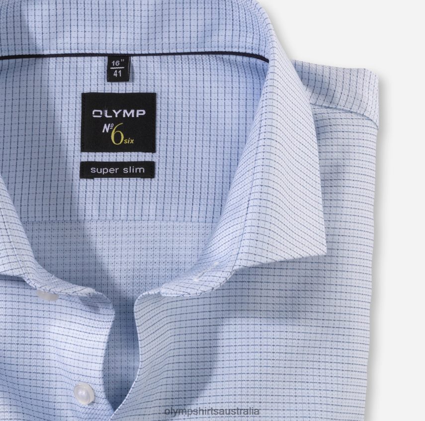 Clothing AU OLYMP No. Six Super Slim, Business Shirt, Long Sleeve Extra Long, Royal Kent, Bleu T8882J298