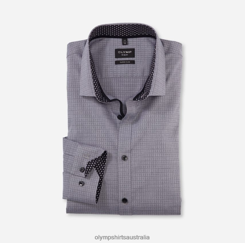 Clothing AU OLYMP No. Six Super Slim, Business Shirt, Modern Kent, Black T8882J107