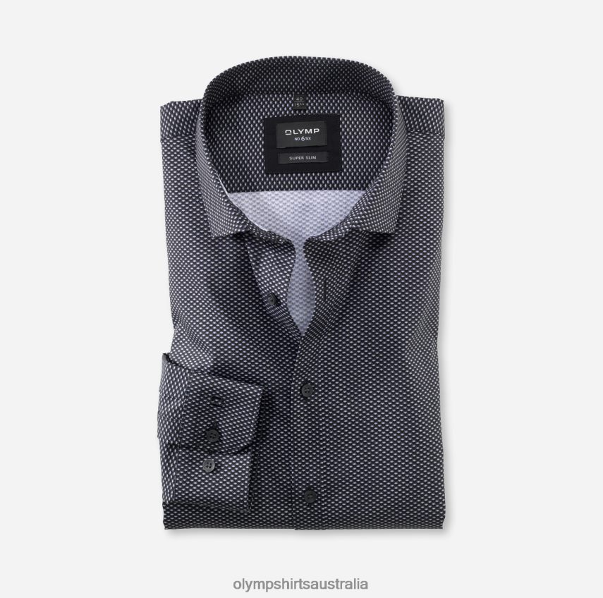 Clothing AU OLYMP No. Six Super Slim, Business Shirt, Modern Kent, Black T8882J246
