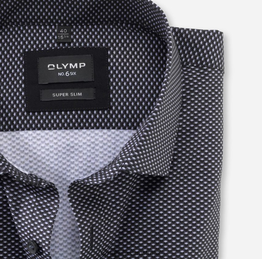 Clothing AU OLYMP No. Six Super Slim, Business Shirt, Modern Kent, Black T8882J246