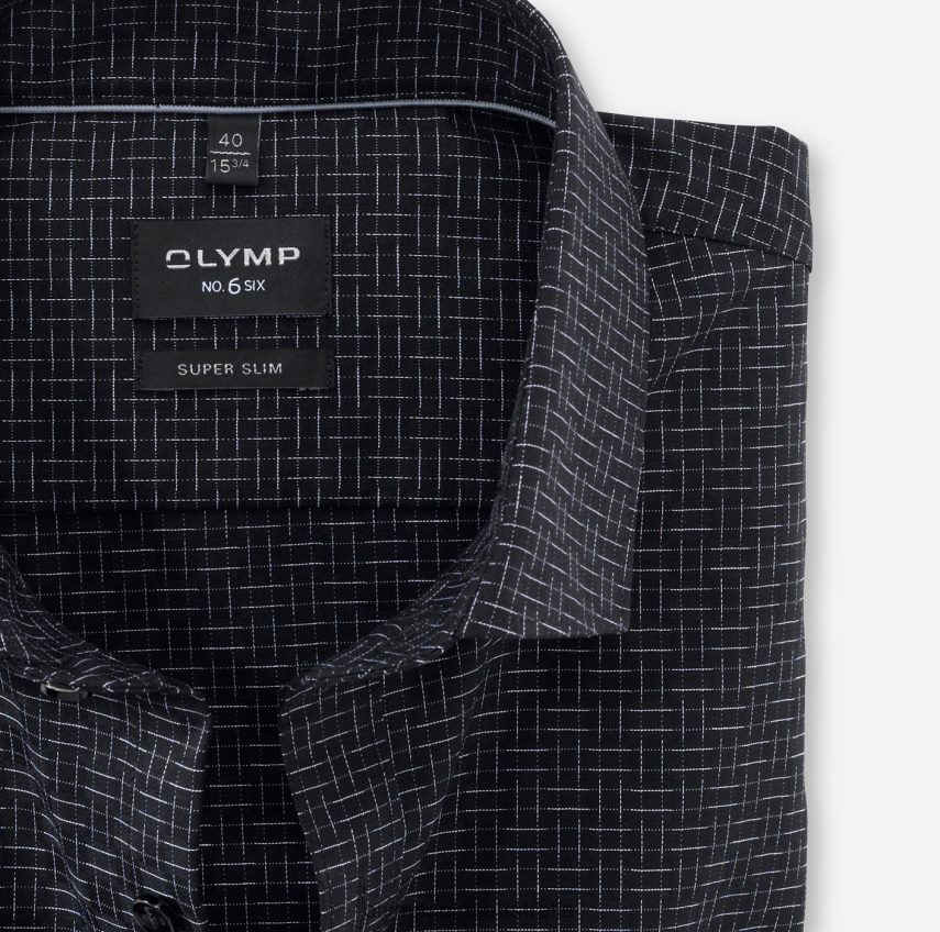 Clothing AU OLYMP No. Six Super Slim, Business Shirt, Modern Kent, Black T8882J253