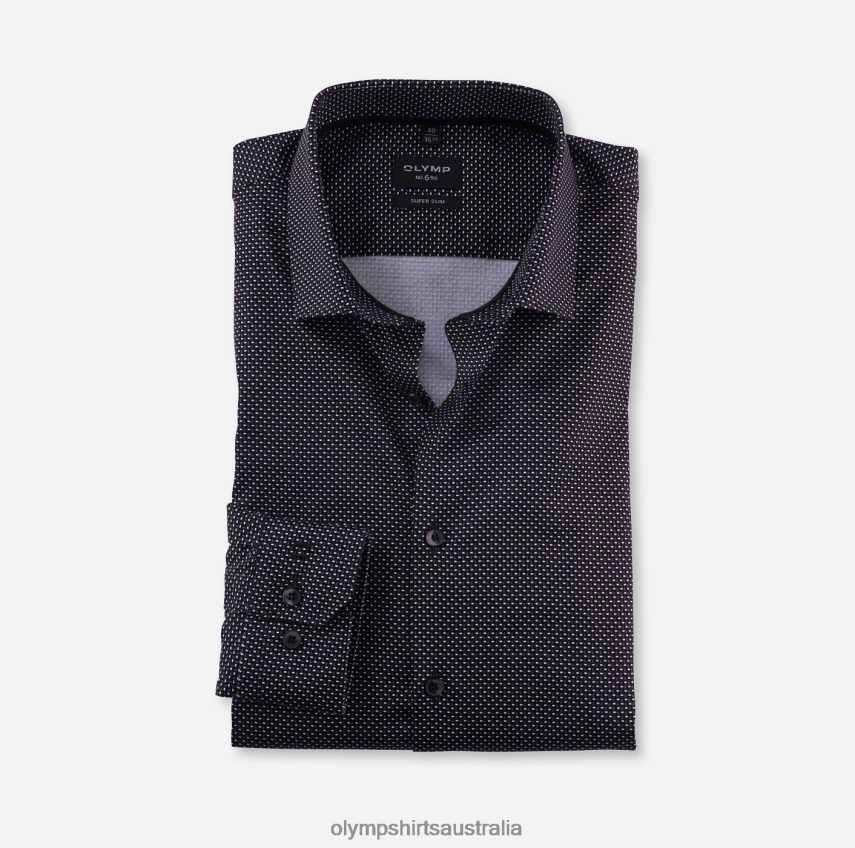Clothing AU OLYMP No. Six Super Slim, Business Shirt, Modern Kent, Black T8882J84