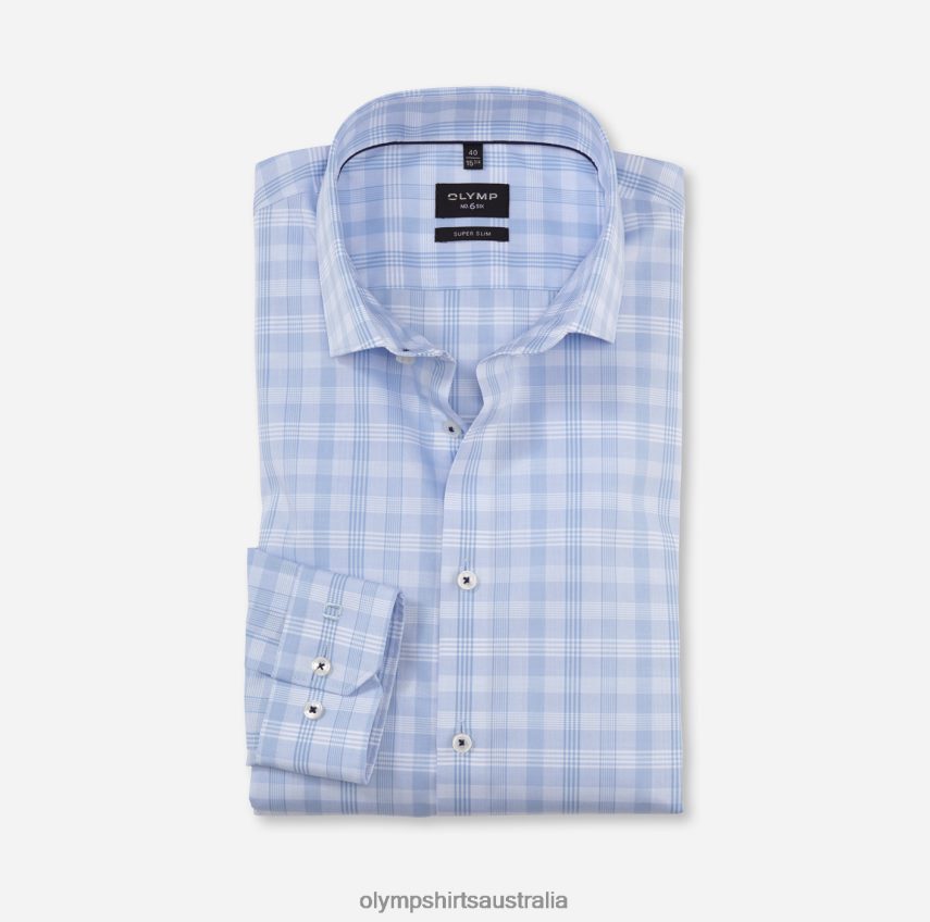 Clothing AU OLYMP No. Six Super Slim, Business Shirt, Modern Kent, Bleu T8882J101