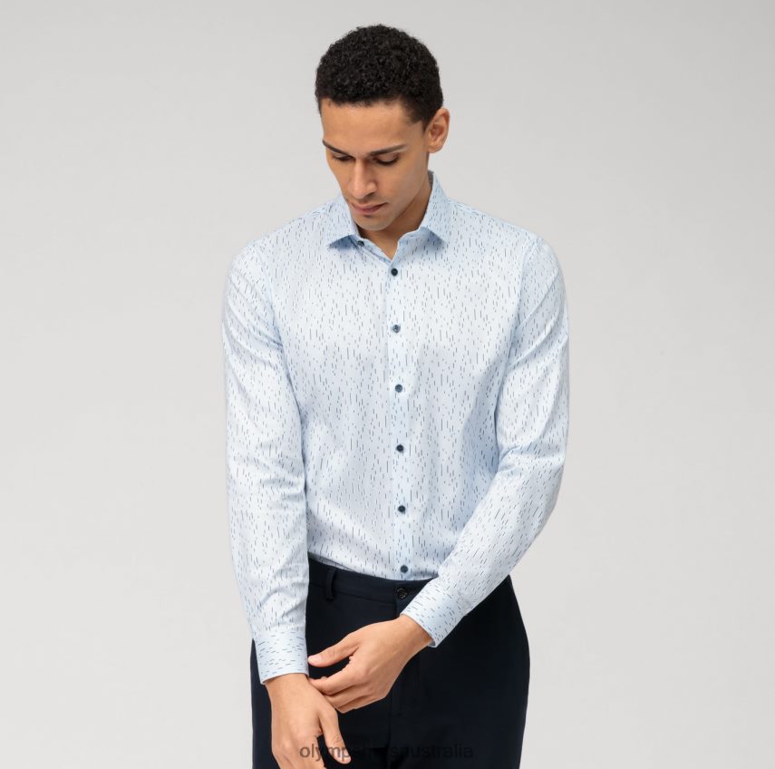 Clothing AU OLYMP No. Six Super Slim, Business Shirt, Modern Kent, Bleu T8882J114