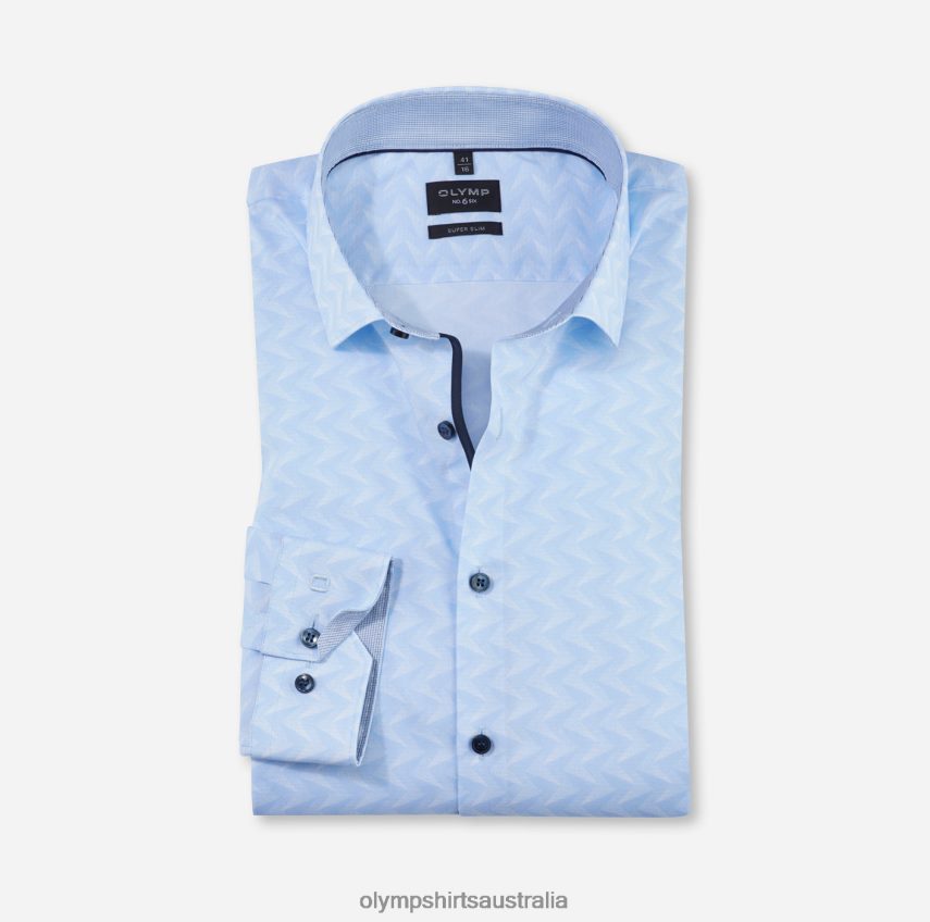 Clothing AU OLYMP No. Six Super Slim, Business Shirt, Modern Kent, Bleu T8882J156