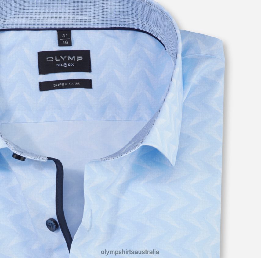 Clothing AU OLYMP No. Six Super Slim, Business Shirt, Modern Kent, Bleu T8882J156