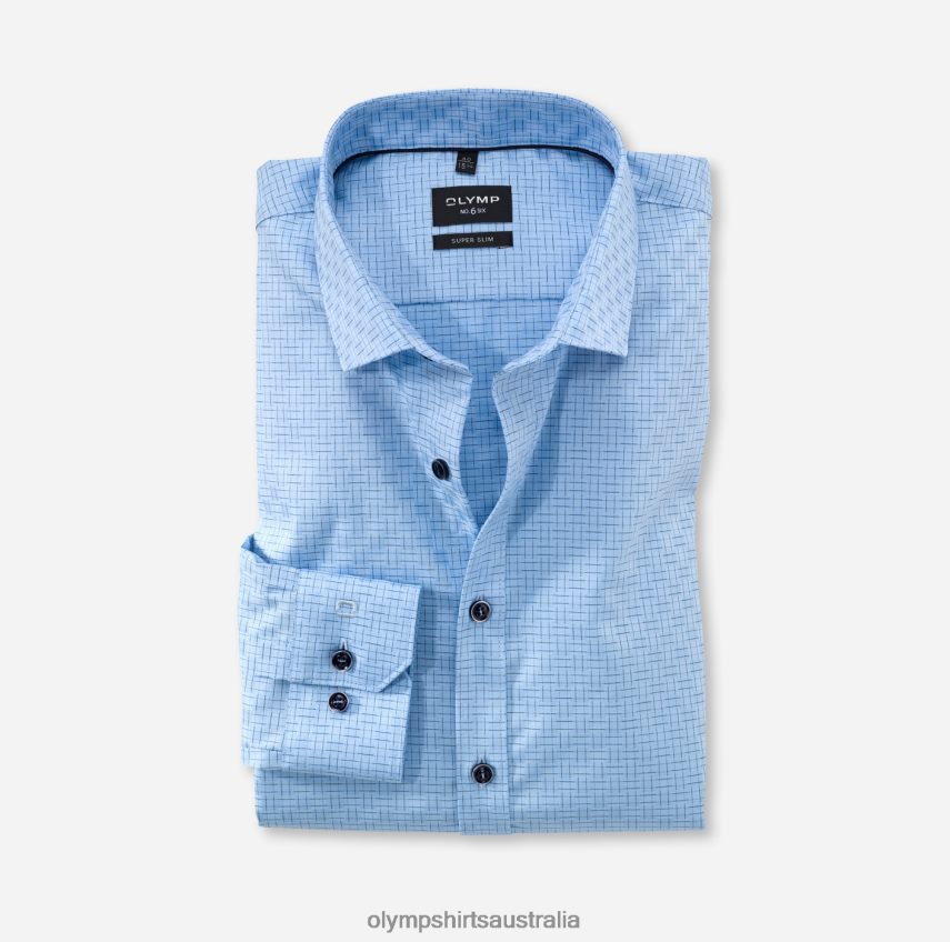 Clothing AU OLYMP No. Six Super Slim, Business Shirt, Modern Kent, Bleu T8882J243