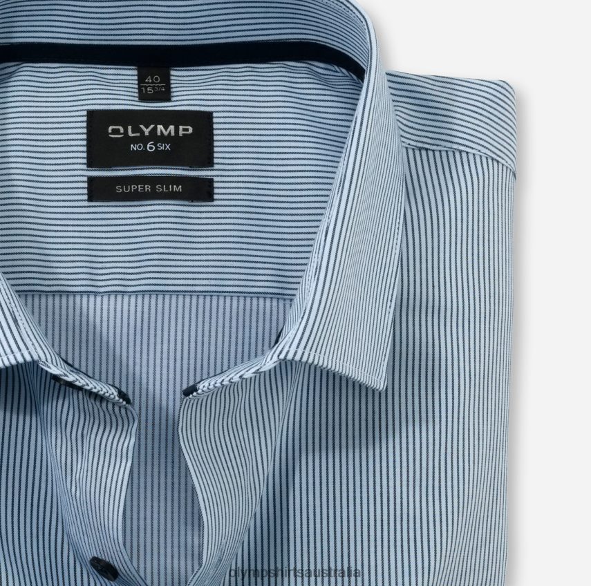 Clothing AU OLYMP No. Six Super Slim, Business Shirt, Modern Kent, Bleu T8882J32