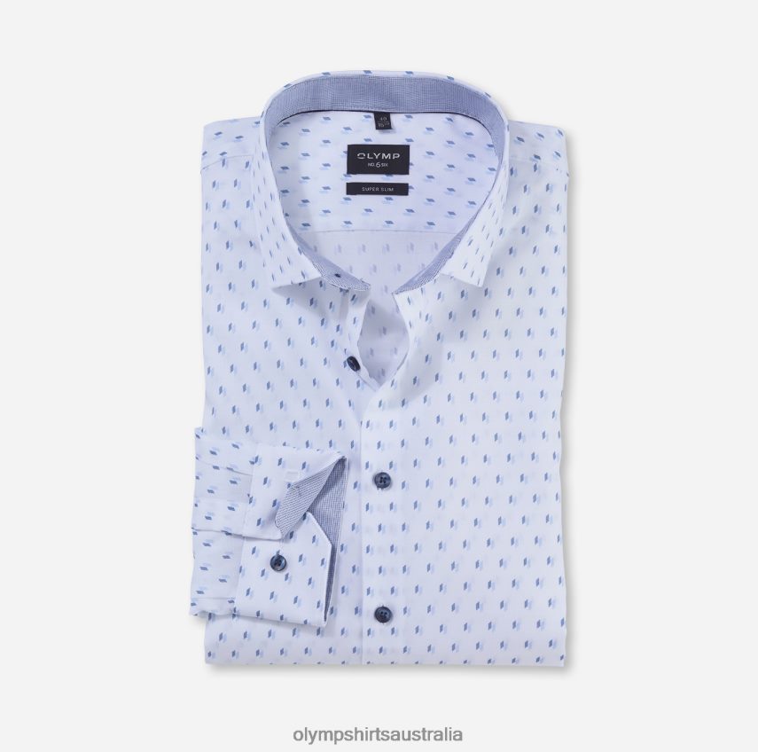 Clothing AU OLYMP No. Six Super Slim, Business Shirt, Modern Kent, Bleu T8882J8