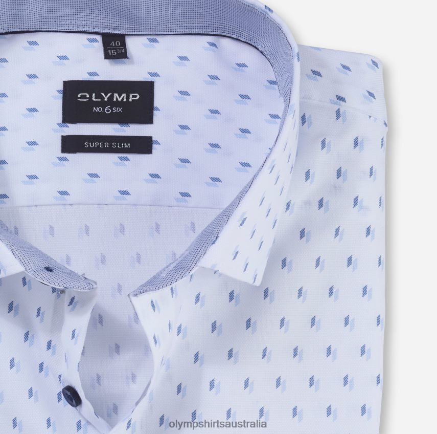 Clothing AU OLYMP No. Six Super Slim, Business Shirt, Modern Kent, Bleu T8882J8