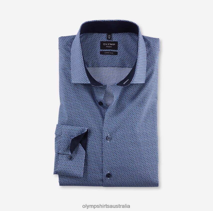 Clothing AU OLYMP No. Six Super Slim, Business Shirt, Modern Kent, Bleu T8882J94