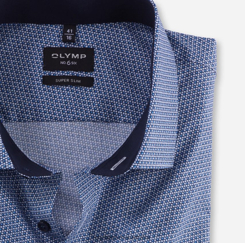 Clothing AU OLYMP No. Six Super Slim, Business Shirt, Modern Kent, Bleu T8882J94