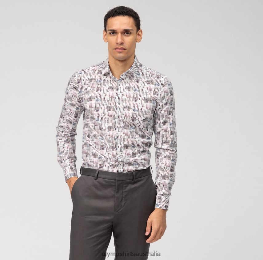 Clothing AU OLYMP No. Six Super Slim, Business Shirt, Modern Kent, Dark Red T8882J247