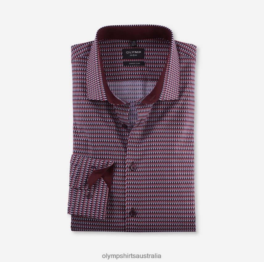 Clothing AU OLYMP No. Six Super Slim, Business Shirt, Modern Kent, Dark Red T8882J87