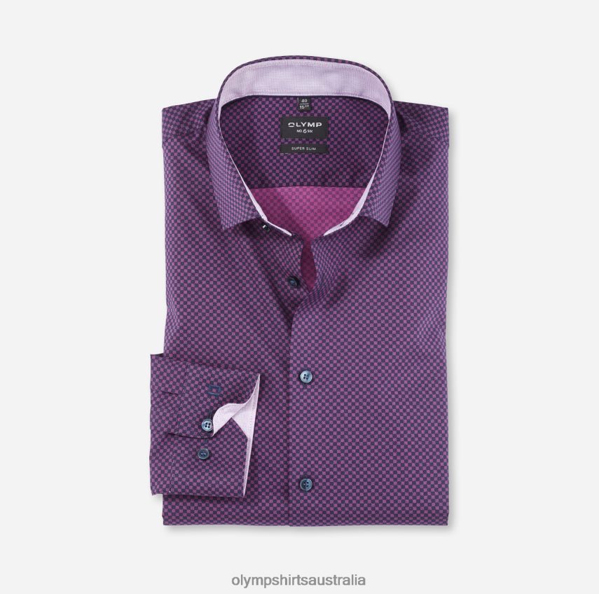 Clothing AU OLYMP No. Six Super Slim, Business Shirt, Modern Kent, Fuchsia T8882J203