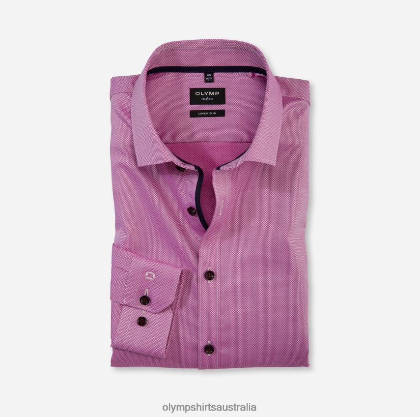 Clothing AU OLYMP No. Six Super Slim, Business Shirt, Modern Kent, Fuchsia T8882J217