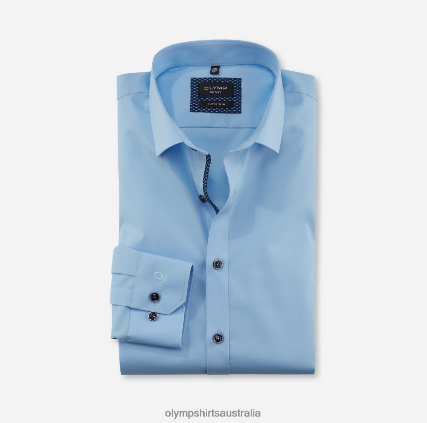 Clothing AU OLYMP No. Six Super Slim, Business Shirt, Modern Kent, Light Blue T8882J283