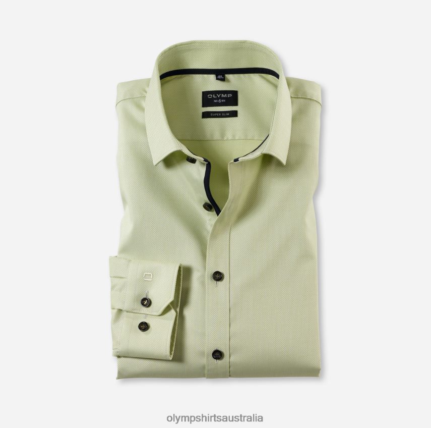 Clothing AU OLYMP No. Six Super Slim, Business Shirt, Modern Kent, Lime T8882J216