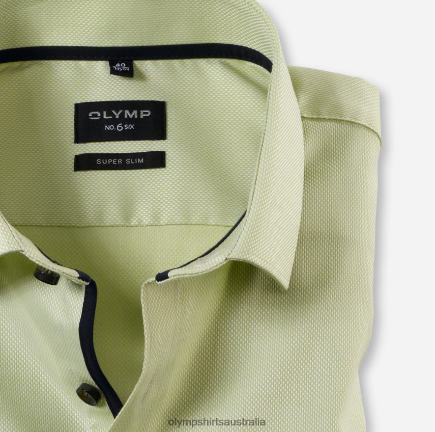 Clothing AU OLYMP No. Six Super Slim, Business Shirt, Modern Kent, Lime T8882J216