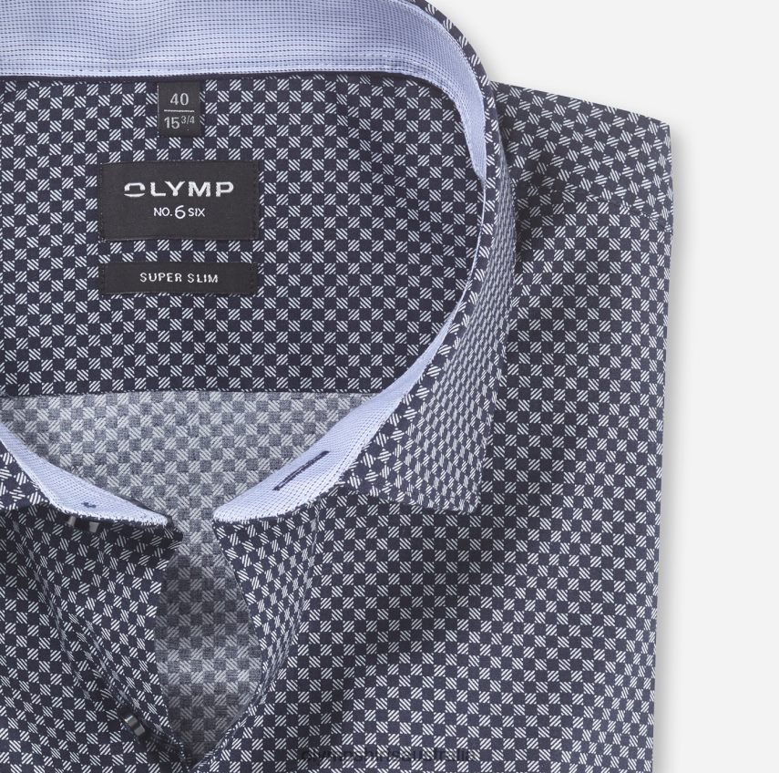 Clothing AU OLYMP No. Six Super Slim, Business Shirt, Modern Kent, Marine T8882J102