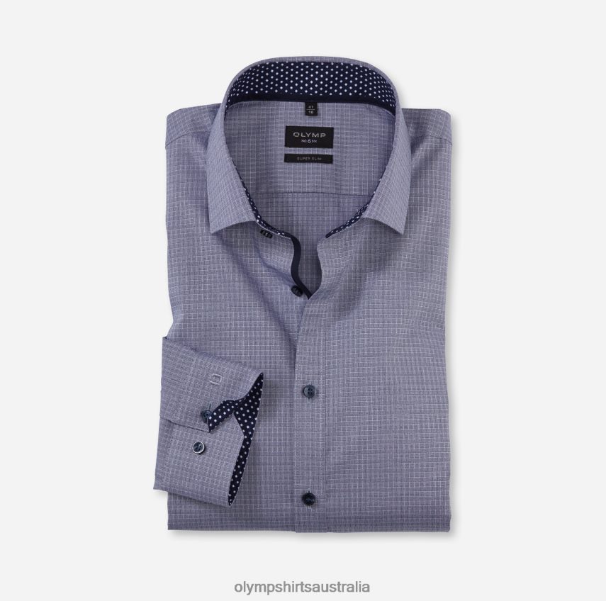 Clothing AU OLYMP No. Six Super Slim, Business Shirt, Modern Kent, Marine T8882J111