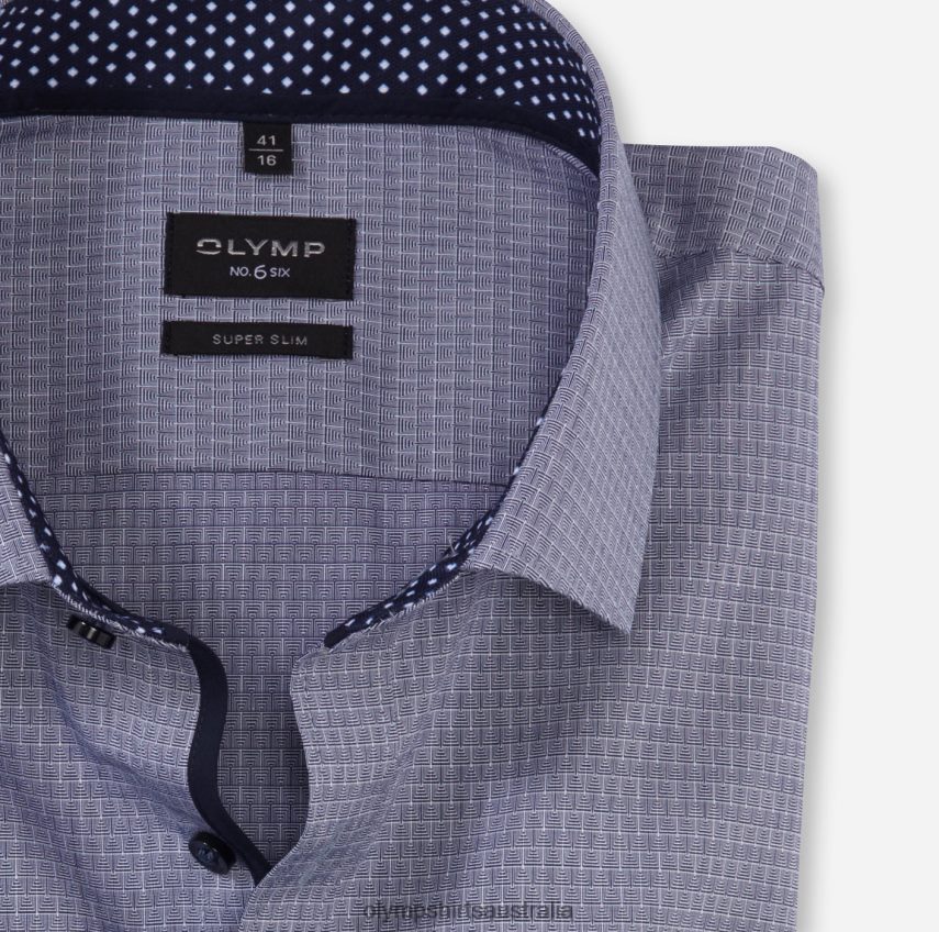 Clothing AU OLYMP No. Six Super Slim, Business Shirt, Modern Kent, Marine T8882J111