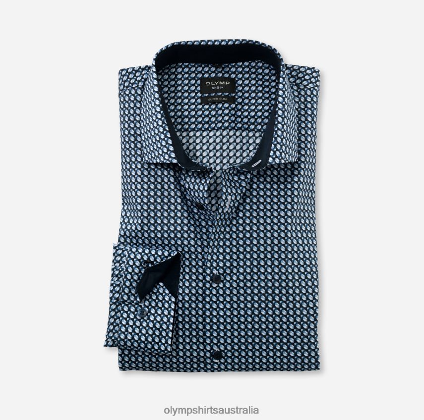 Clothing AU OLYMP No. Six Super Slim, Business Shirt, Modern Kent, Marine T8882J183