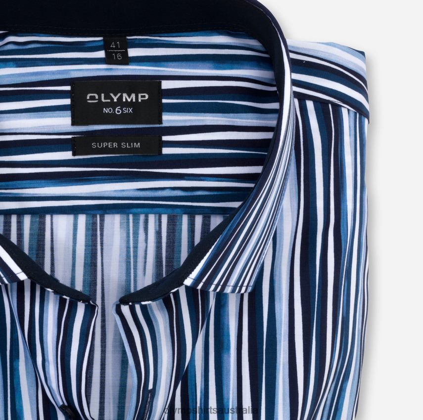 Clothing AU OLYMP No. Six Super Slim, Business Shirt, Modern Kent, Marine T8882J251