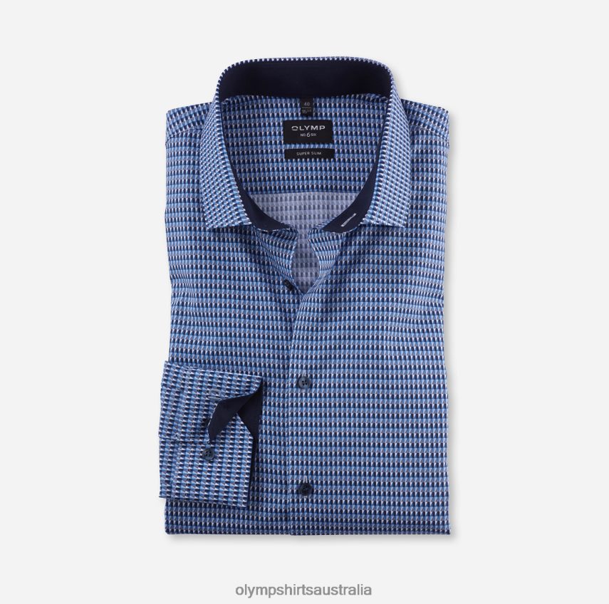 Clothing AU OLYMP No. Six Super Slim, Business Shirt, Modern Kent, Marine T8882J60