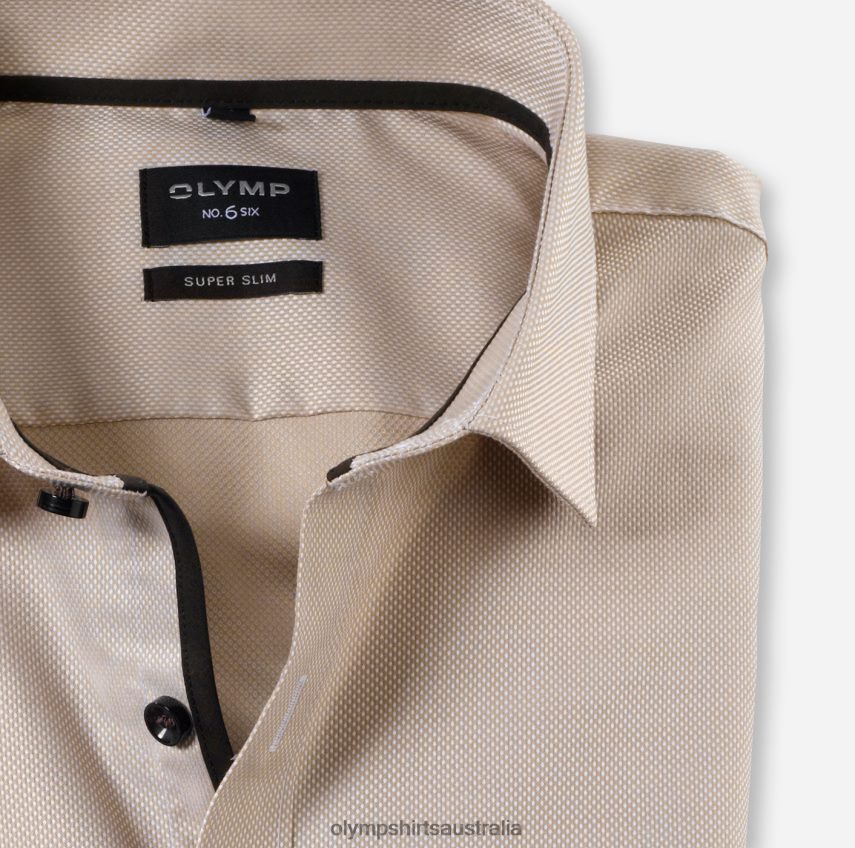 Clothing AU OLYMP No. Six Super Slim, Business Shirt, Modern Kent, Natural T8882J236