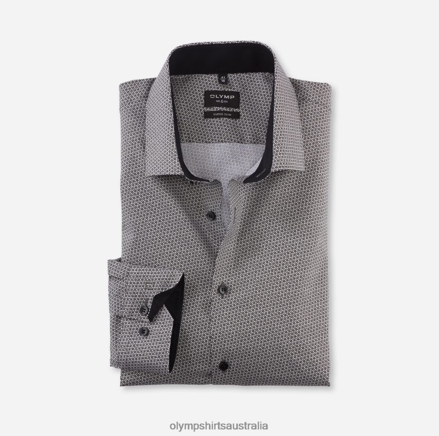 Clothing AU OLYMP No. Six Super Slim, Business Shirt, Modern Kent, Olive T8882J108