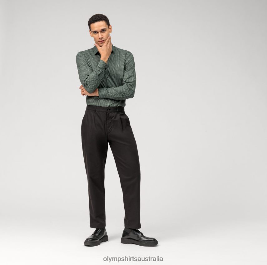 Clothing AU OLYMP No. Six Super Slim, Business Shirt, Modern Kent, Olive T8882J51