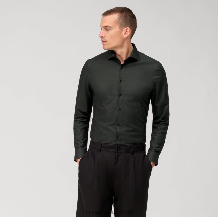Clothing AU OLYMP No. Six Super Slim, Business Shirt, Modern Kent, Olive T8882J77