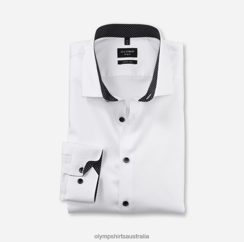 Clothing AU OLYMP No. Six Super Slim, Business Shirt, Modern Kent, White T8882J39