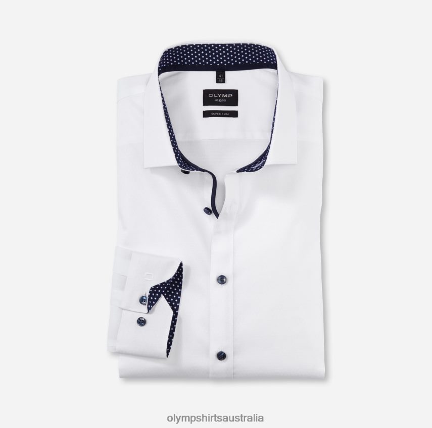 Clothing AU OLYMP No. Six Super Slim, Business Shirt, Modern Kent, White T8882J44