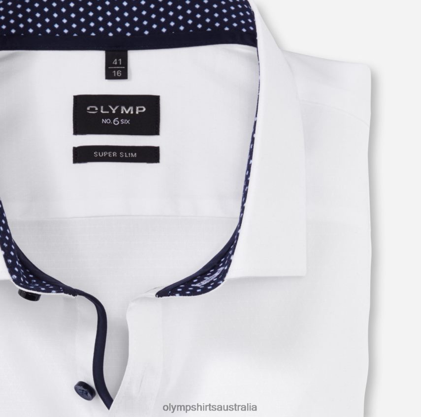 Clothing AU OLYMP No. Six Super Slim, Business Shirt, Modern Kent, White T8882J44