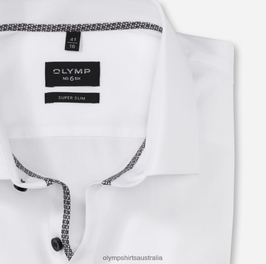 Clothing AU OLYMP No. Six Super Slim, Business Shirt, Modern Kent, White T8882J48