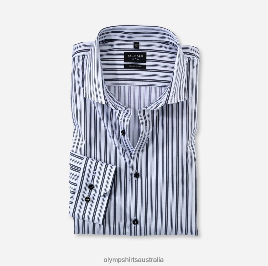 Clothing AU OLYMP No. Six Super Slim, Business Shirt, Royal Kent, Black T8882J196