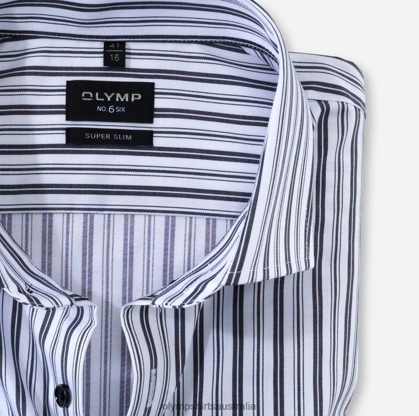 Clothing AU OLYMP No. Six Super Slim, Business Shirt, Royal Kent, Black T8882J196