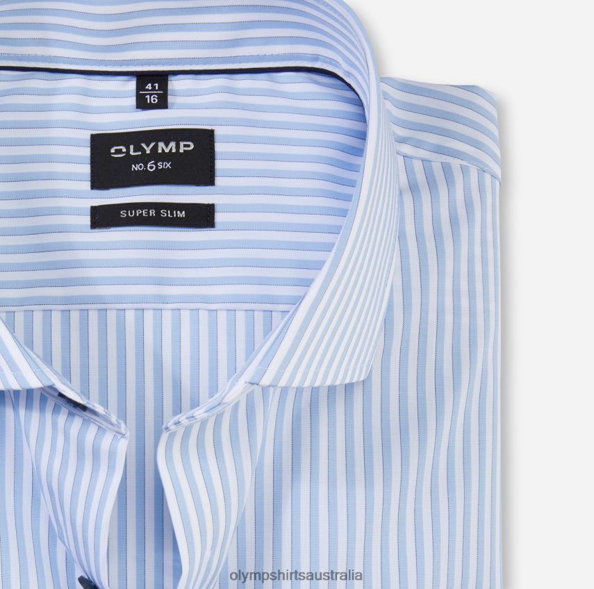 Clothing AU OLYMP No. Six Super Slim, Business Shirt, Royal Kent, Bleu T8882J231