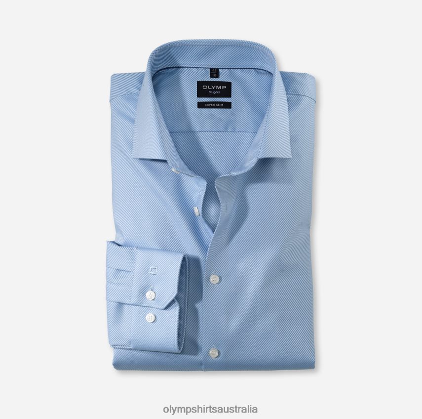 Clothing AU OLYMP No. Six Super Slim, Business Shirt, Royal Kent, Bleu T8882J85