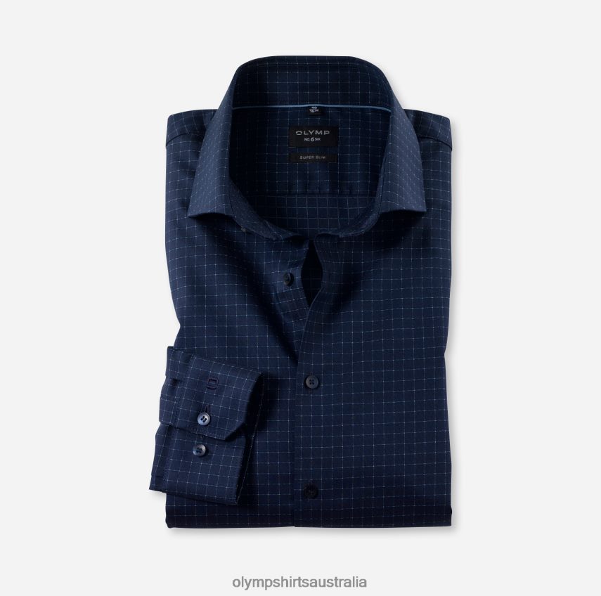Clothing AU OLYMP No. Six Super Slim, Business Shirt, Royal Kent, Marine T8882J157