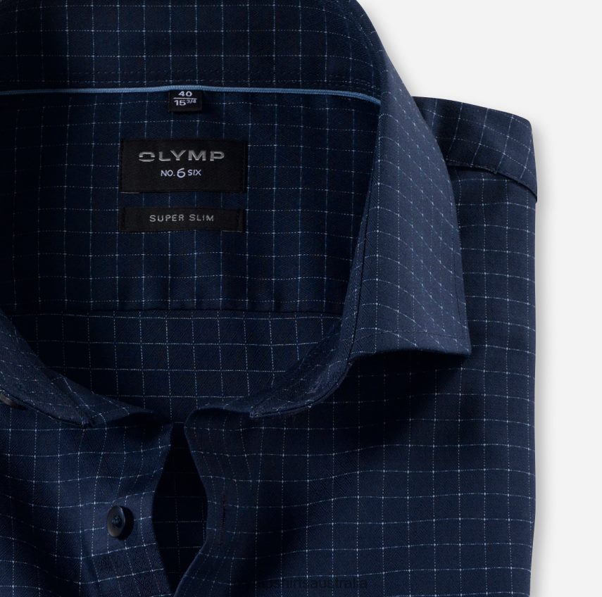 Clothing AU OLYMP No. Six Super Slim, Business Shirt, Royal Kent, Marine T8882J157
