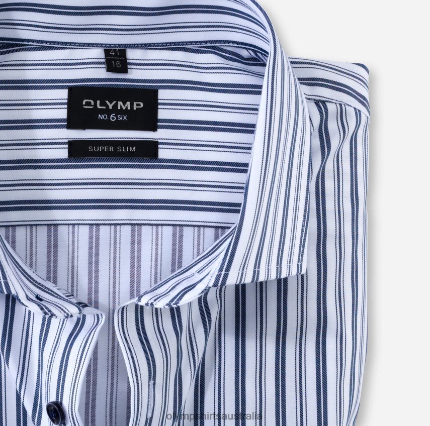 Clothing AU OLYMP No. Six Super Slim, Business Shirt, Royal Kent, Marine T8882J241