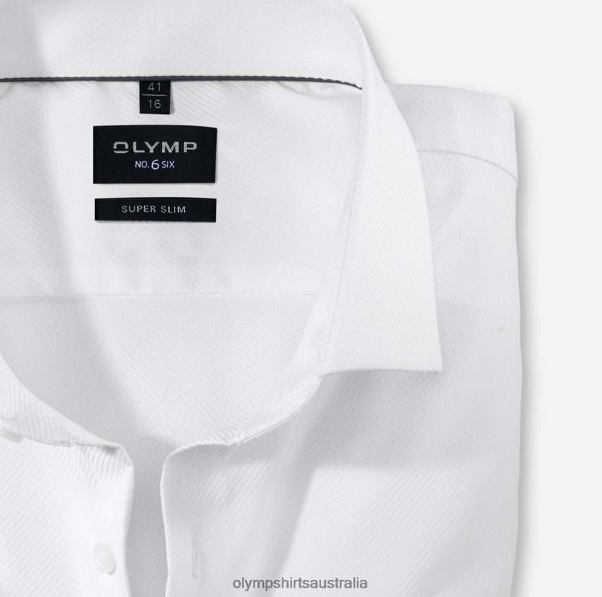 Clothing AU OLYMP No. Six Super Slim, Business Shirt, Royal Kent, White T8882J52