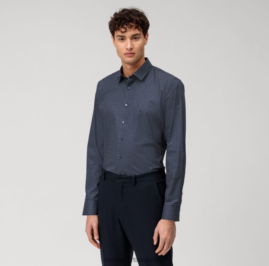 Clothing AU OLYMP No. Six Super Slim, Business Shirt, Urban Kent, Marine T8882J23