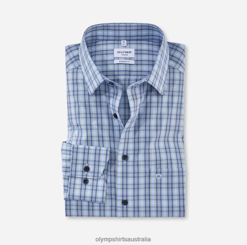 Clothing AU OLYMP Tendenz Modern Fit, Business Shirt, New Kent, Bleu T8882J1727