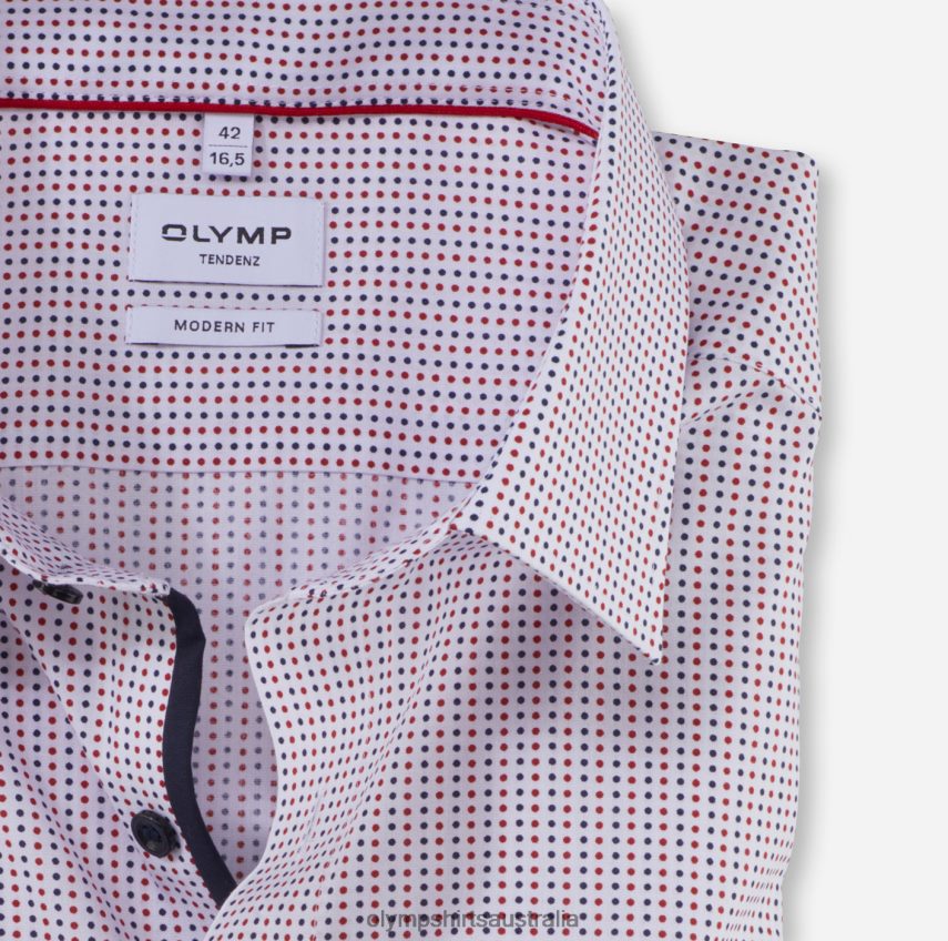 Clothing AU OLYMP Tendenz Modern Fit, Business Shirt, New Kent, Red T8882J1713