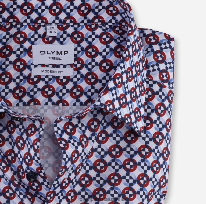 Clothing AU OLYMP Tendenz Modern Fit, Business Shirt, New Kent, Red T8882J1740